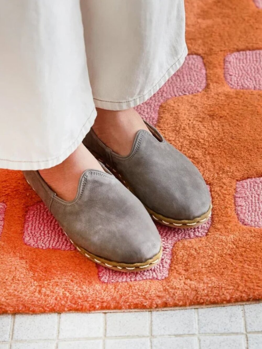 Sabah Gray Suede Slip-On Loafers